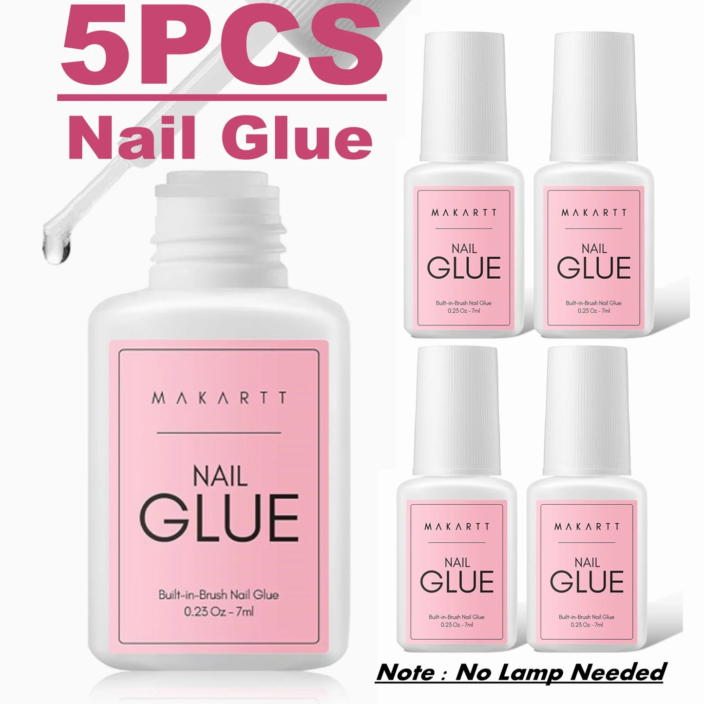 Nail Glue Remover for Press on Nails, 50ML Nail Glue Remover for UV Nail Glue, Non acetone Gentle Glue Off for False Nails Glue