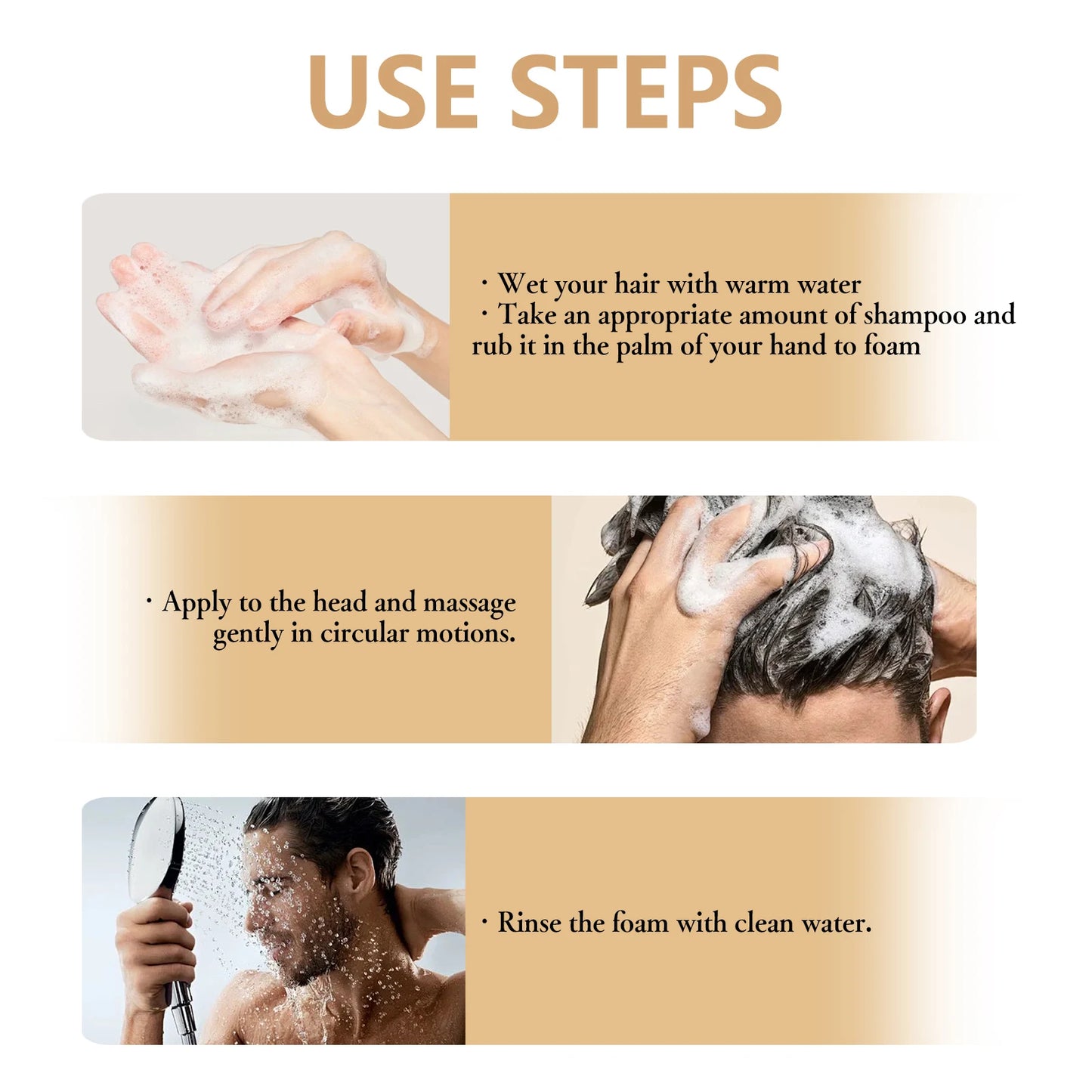 Hair Growth Shampoo for Men Root Activator Strengthening Moisturizing Gently Cleanse Repair Improve Volume Thinning Hair Shampoo