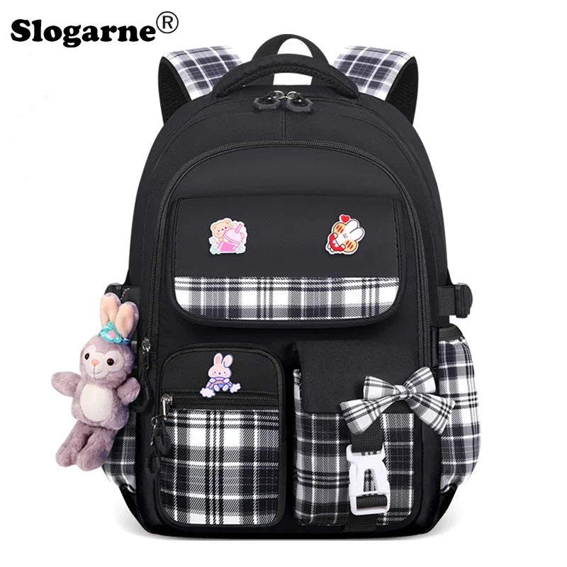 Primary School Schoolbag Bow Large Capacity Children's Schoolbag Shoulder Bag Girls Burden Reduction Spine Protection Backpacks