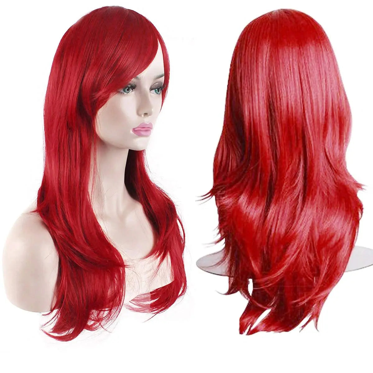 Women’s Heat Resistant 28-Inch 70cm Long Curly Hair Wig Black Long Wavy Women Daily Use Heat Resistant Synthetic Hair