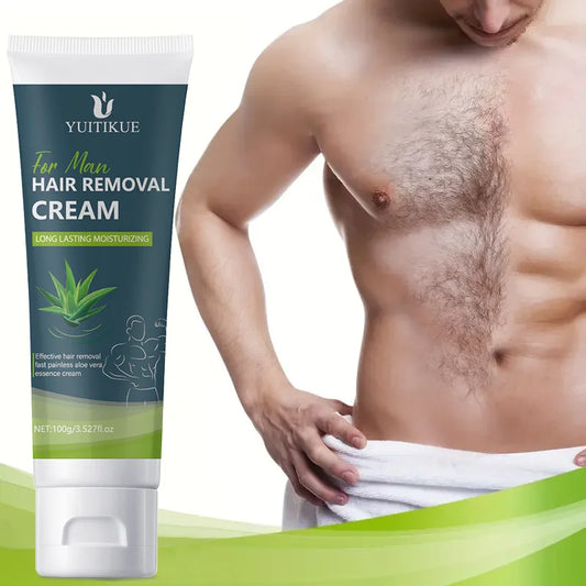 100g Men's Hair Removal Cream - Gentle and non-irritating, suitable for armpits, lips, arms, legs and intimate parts, effective