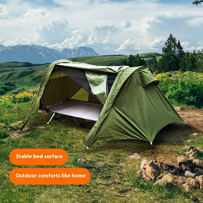 Tent Outdoor Camping Single Person Off-the-Ground Tent Integrated Folding Camp Bed Road Trip Fishing Camping Tent