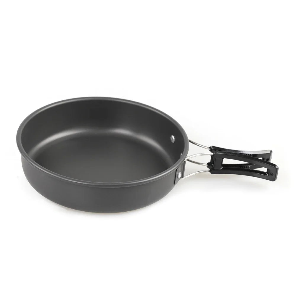 Camping Cookware Kit Outdoor Aluminum Lightweight Equipment Camping Cooking Kit For Traveling Trekking Hiking Supplies