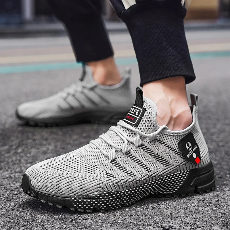 Man's Safety Shoes Badminton Luxury Men's Shoe Sale Knitwear Skateboard Cotton Sneakers Man Summer Rubber Bottom Tennis Airy