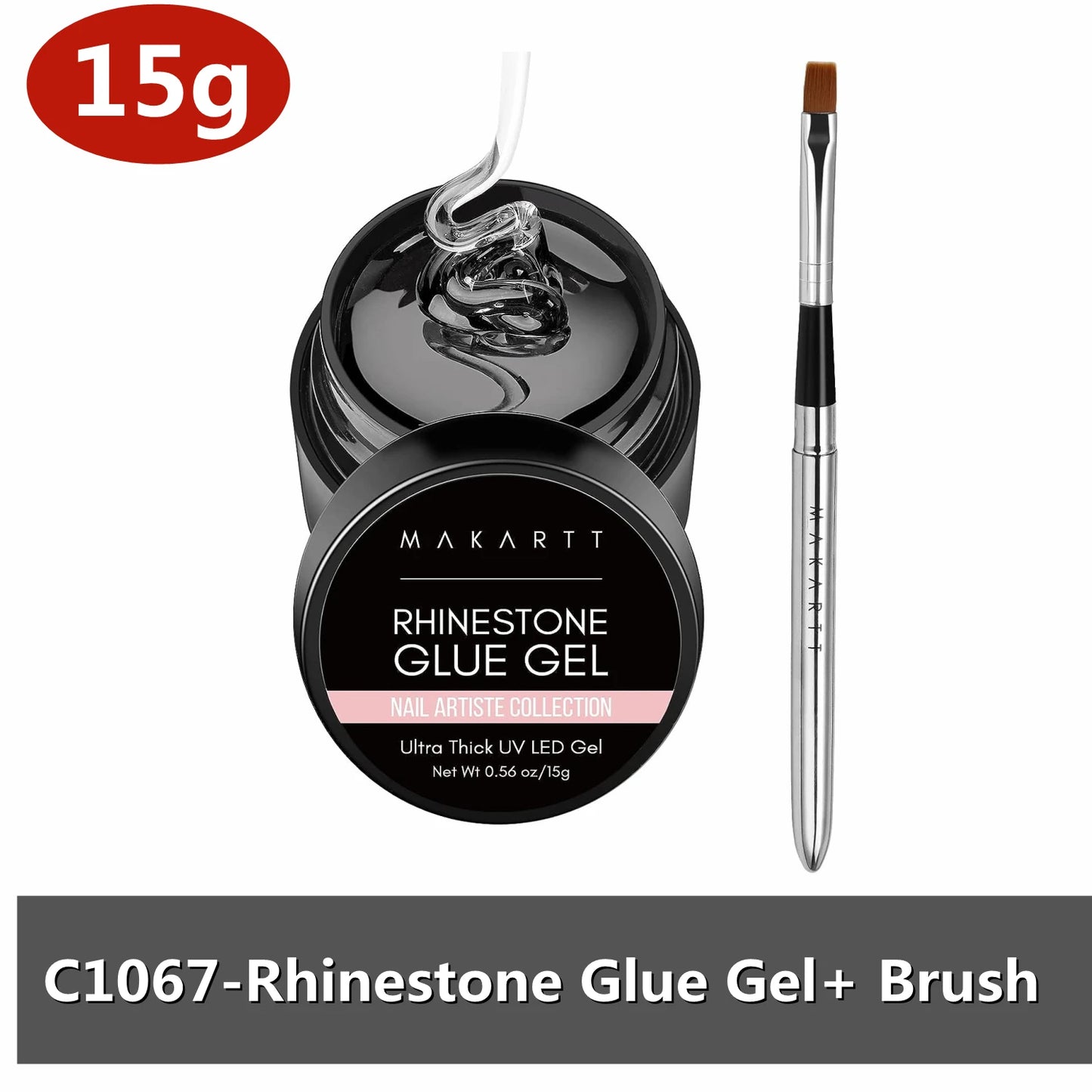 Makartt Nail Rhinestone Glue Gel for Nails, 30g Super Strong Adhesive Gel for Nail Gem, Jewels ,Glitter,Crystals Beads Diamonds
