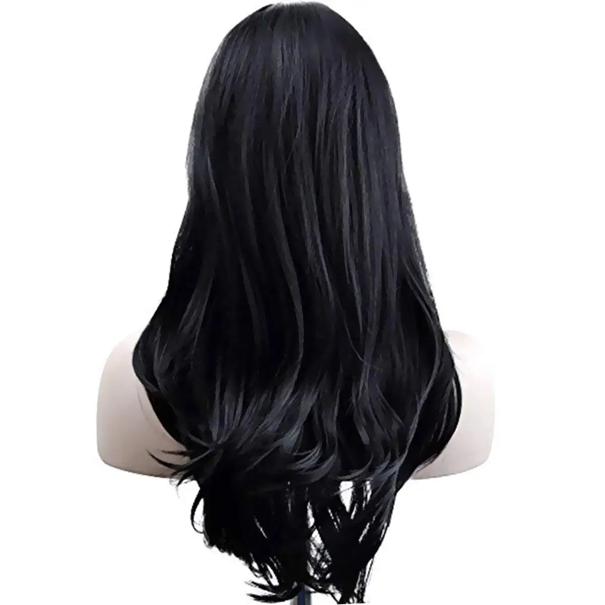 Women’s Heat Resistant 28-Inch 70cm Long Curly Hair Wig Black Long Wavy Women Daily Use Heat Resistant Synthetic Hair