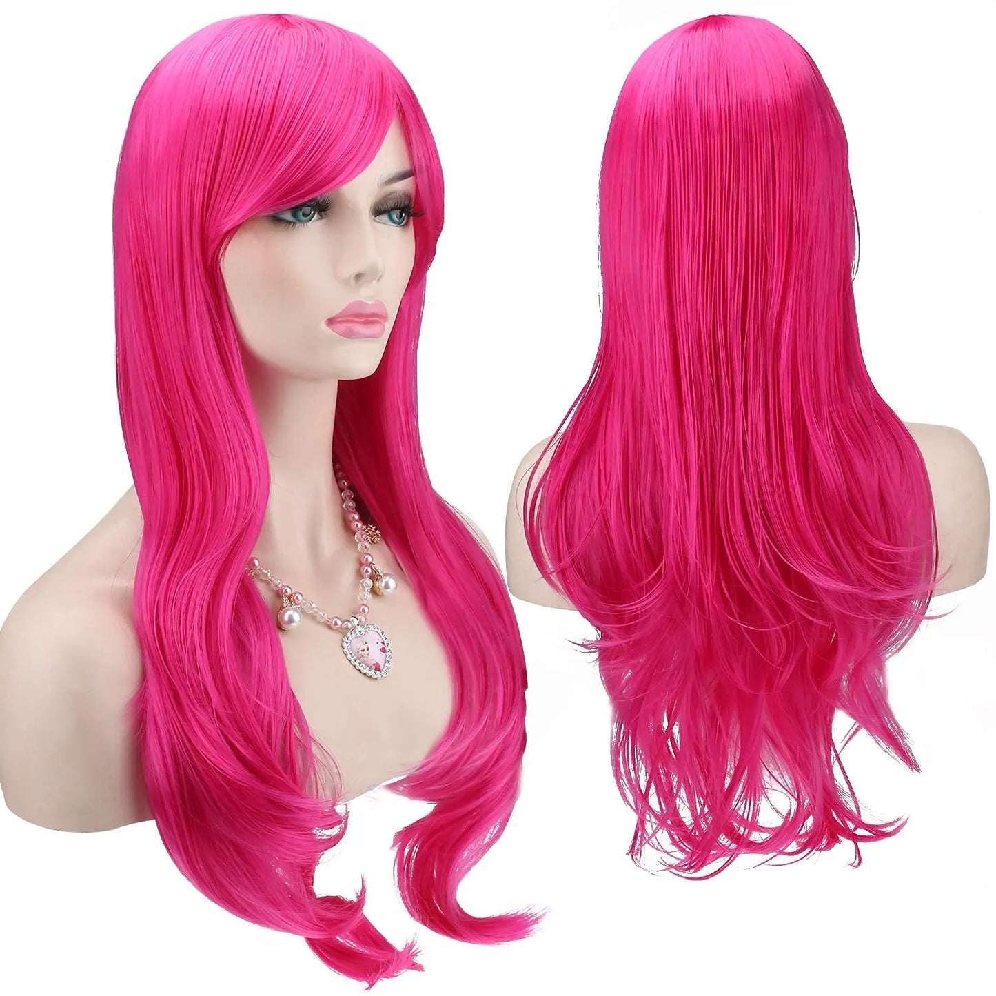 Women’s Heat Resistant 28-Inch 70cm Long Curly Hair Wig Black Long Wavy Women Daily Use Heat Resistant Synthetic Hair