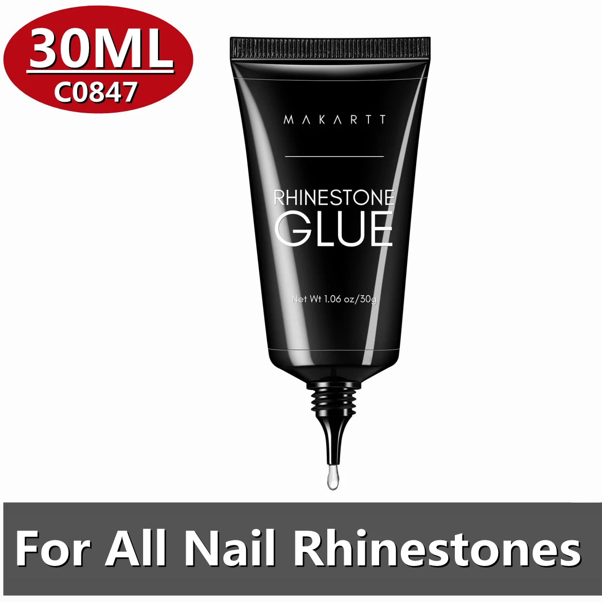 Makartt Nail Rhinestone Glue Gel for Nails, 30g Super Strong Adhesive Gel for Nail Gem, Jewels ,Glitter,Crystals Beads Diamonds