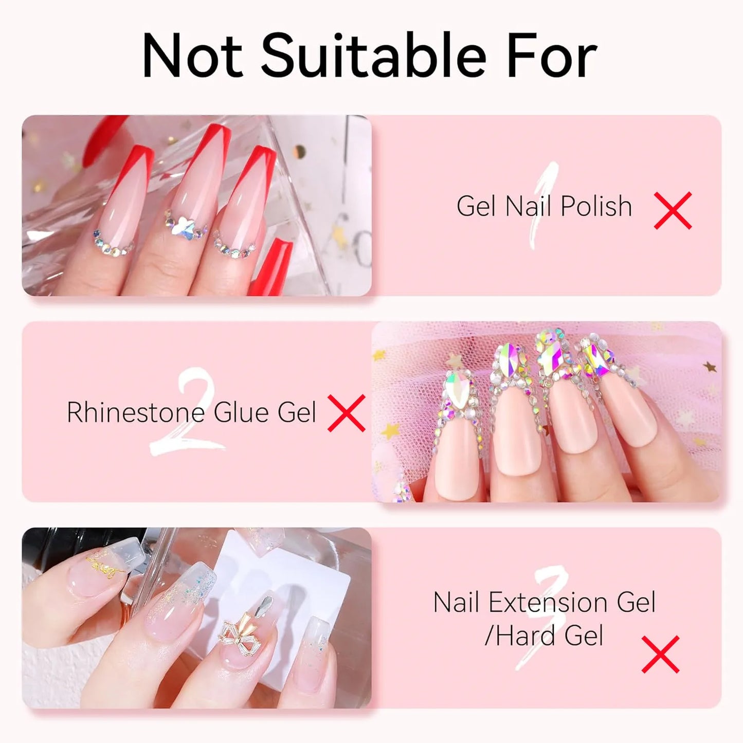 Nail Glue Remover for Press on Nails, 50ML Nail Glue Remover for UV Nail Glue, Non acetone Gentle Glue Off for False Nails Glue