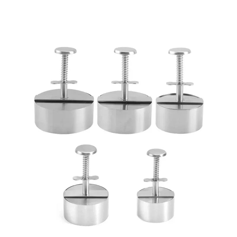 Hamburger Patty Maker Press 304 Stainless Steel Non-Stick Round Manual Rice Ball Mold Thickness Adjusted Kitchen Beef BBQ Tools