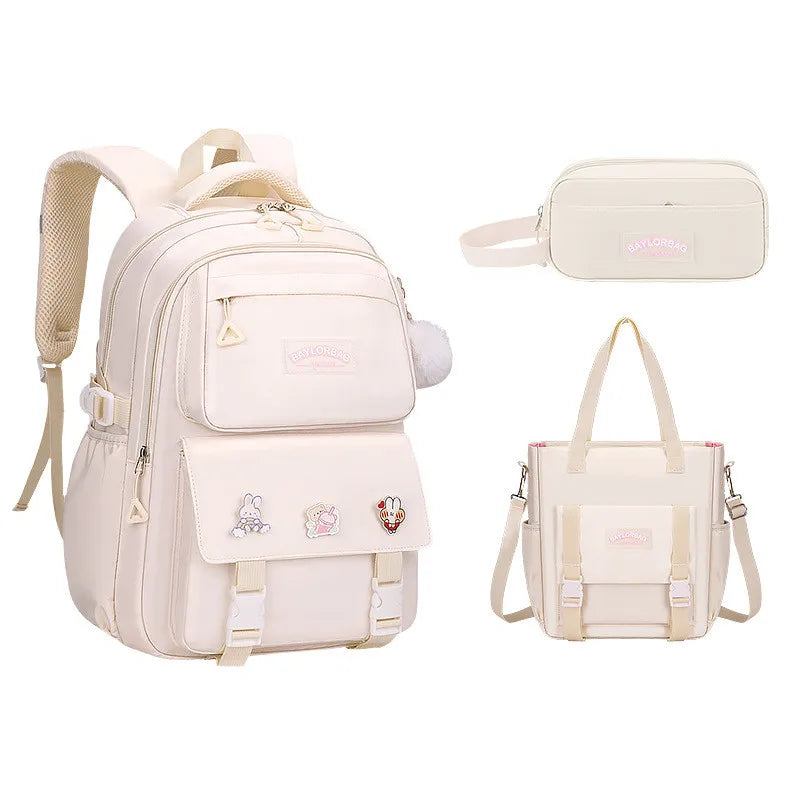 3 Pcs/Set School Bag for Girls Children Backpack Schoolbag Teenage School Child With Lunch box Pencil Case Kids Book Bag 2024