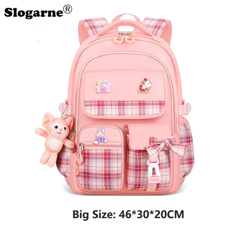 Primary School Schoolbag Bow Large Capacity Children's Schoolbag Shoulder Bag Girls Burden Reduction Spine Protection Backpacks