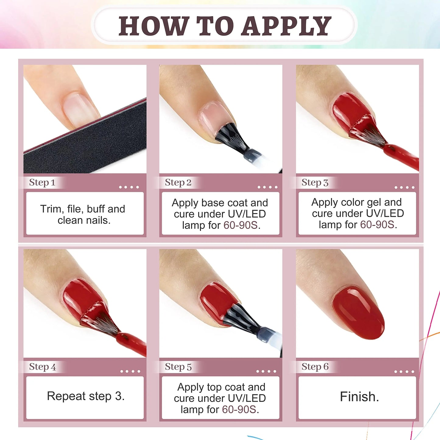 36 pcs Gel Nail Polish Set-32 Colors Gel Polish Kit Base Coat Glossy Matte And Glitter Top Coat Nail Polish Set