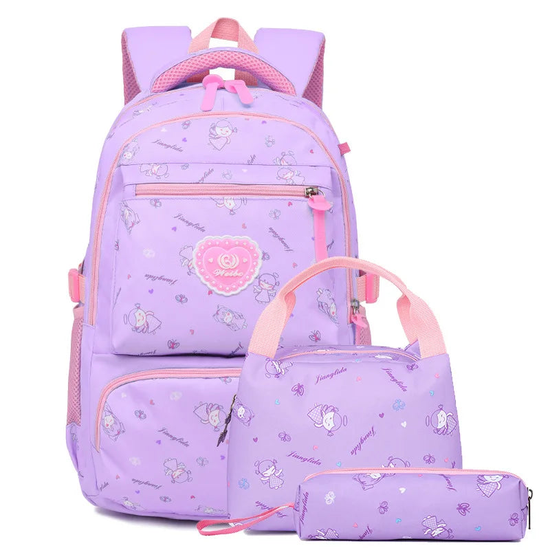School Bags For Girls Kids Cute Printing School Backpack 3pcs/set Children Schoolbags Fashion Girl Backpacks Satchel