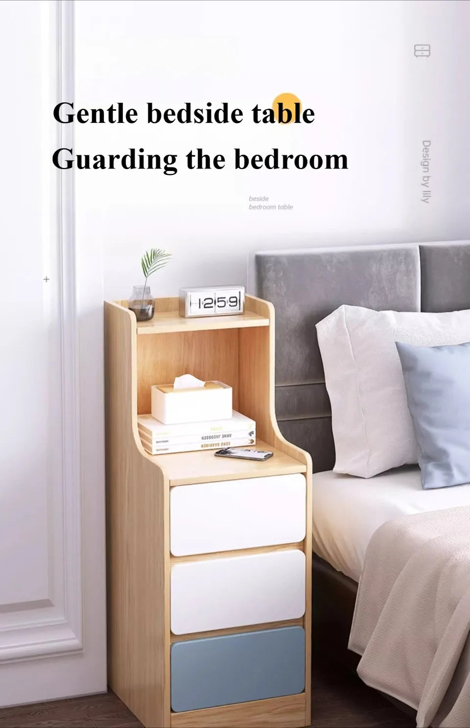 Bedside Table Bedroom Small-scale Simple Storage Rack High-capacity Modern Simple Storage Cabinet Multi Layer Storage Lockers