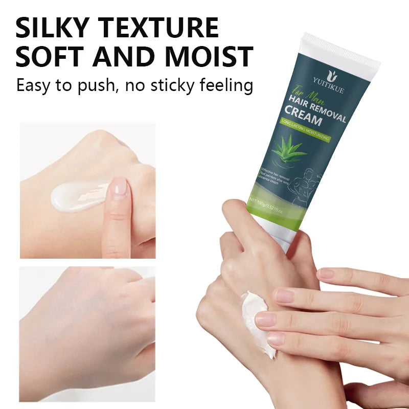 100g Men's Hair Removal Cream - Gentle and non-irritating, suitable for armpits, lips, arms, legs and intimate parts, effective