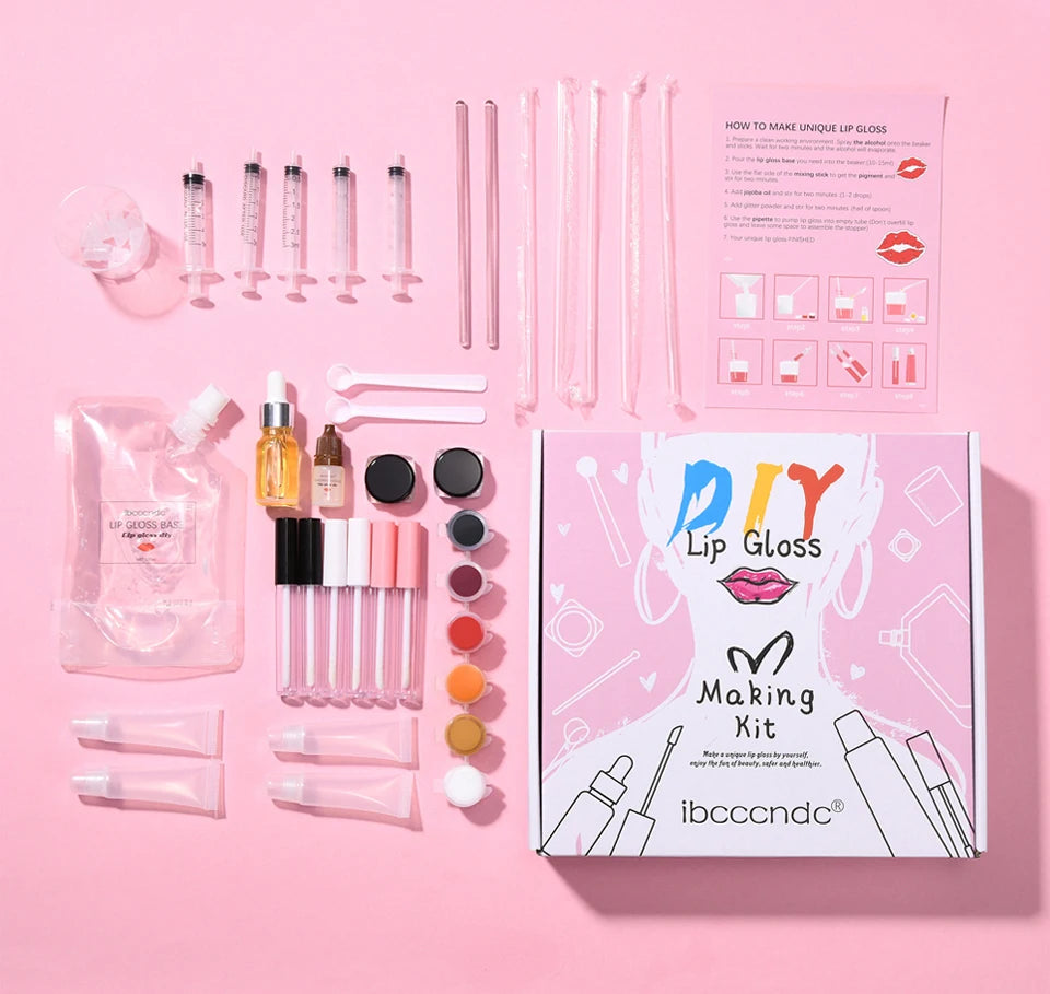 Moisturizing Lip Gloss Diy Kit Clear Lipgloss Base Gel Glitter Lips Makeup Handmade Cosmetic Lip Gloss Making Kit Gift Creative
