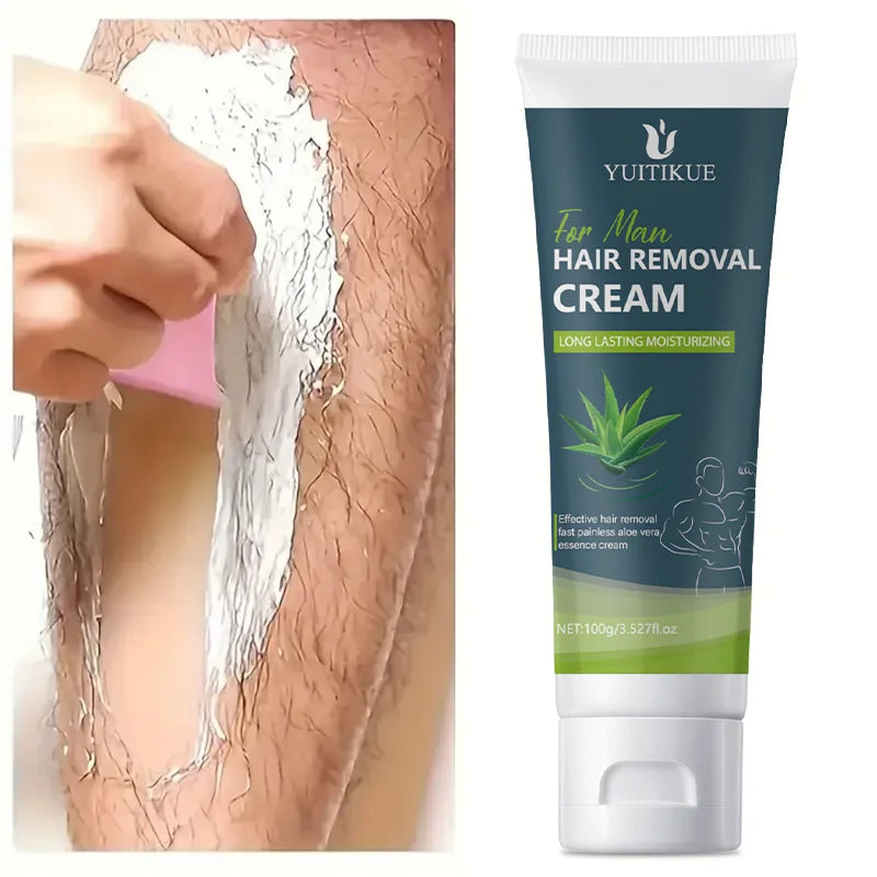 100g Men's Hair Removal Cream - Gentle and non-irritating, suitable for armpits, lips, arms, legs and intimate parts, effective