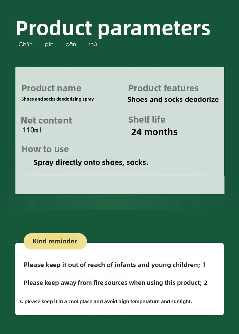 Shoe Deodorizer Spray - Eliminates Odor in Shoes, Socks & Lockers, Long-Lasting Freshness for Smelly Feet Care