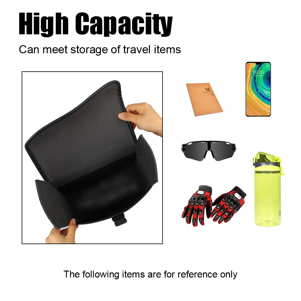 Motorcycle Riding Travel Tank Bag Side Luggage Saddle Bag Motorcycle Storage Tool Bag PU Leather Motor Tail Luggage Suitcase