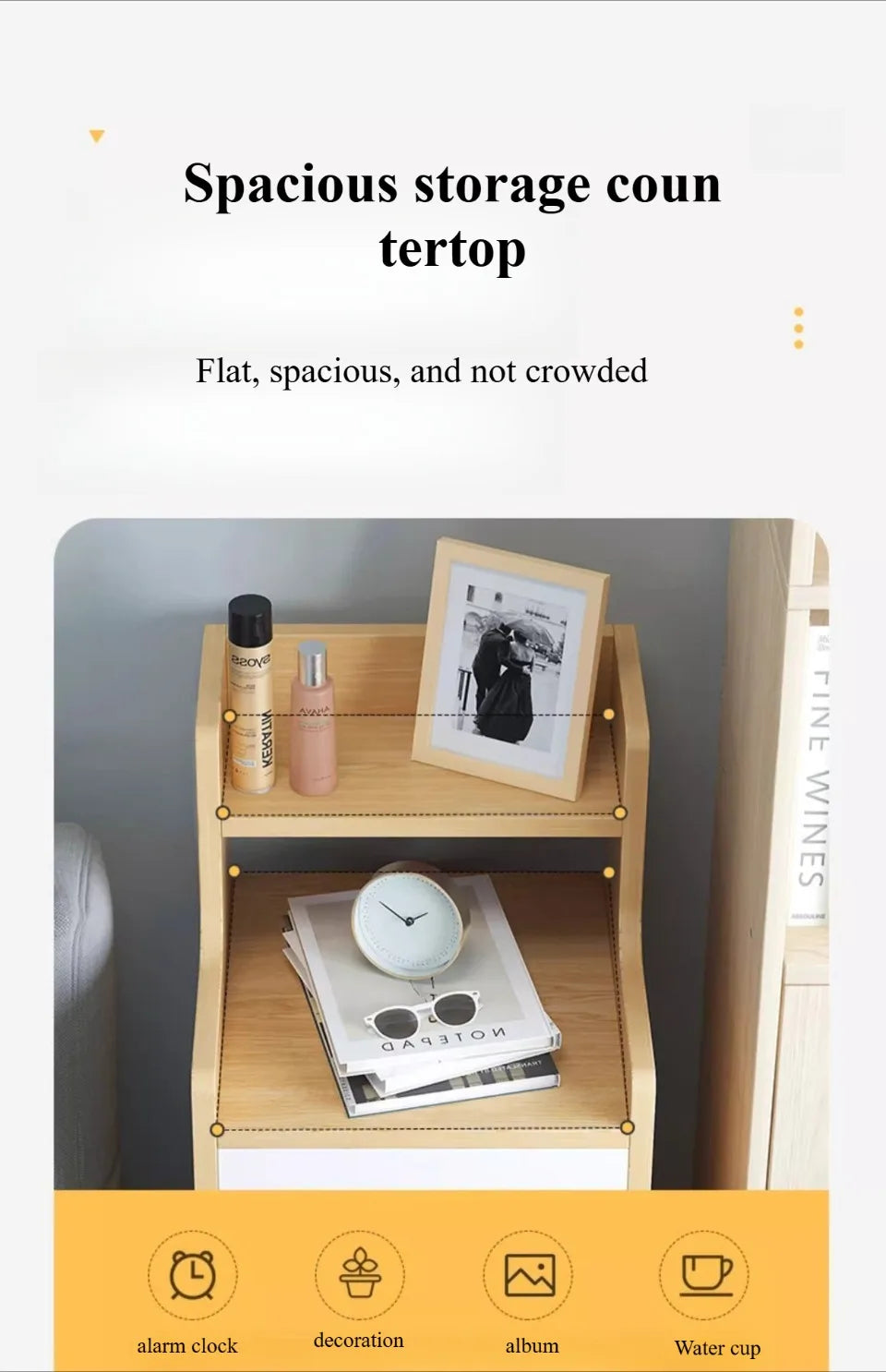 Bedside Table Bedroom Small-scale Simple Storage Rack High-capacity Modern Simple Storage Cabinet Multi Layer Storage Lockers