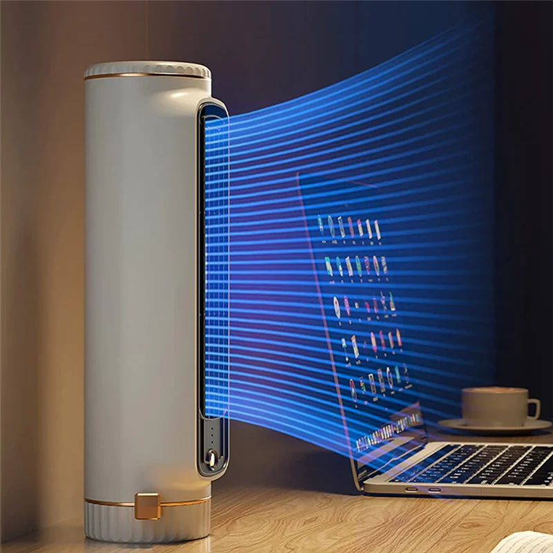 Portable Automatic Remote Air Conditioner, USB Personal Air Conditioner Mini Conditioner with 3-Speed Electric Fan White