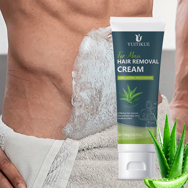 100g Men's Hair Removal Cream - Gentle and non-irritating, suitable for armpits, lips, arms, legs and intimate parts, effective