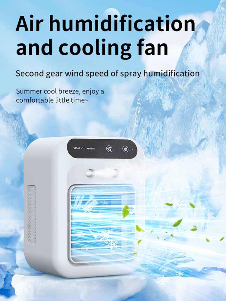 Portable Air Conditioners,3-In-1 Cooling Fan Air Conditioner with 2-Speed,Built-In 1800mah Battery,Air Cooler for Home&Outdoor