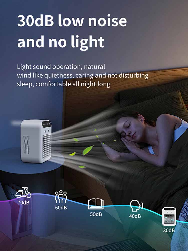 Portable Air Conditioners,3-In-1 Cooling Fan Air Conditioner with 2-Speed,Built-In 1800mah Battery,Air Cooler for Home&Outdoor