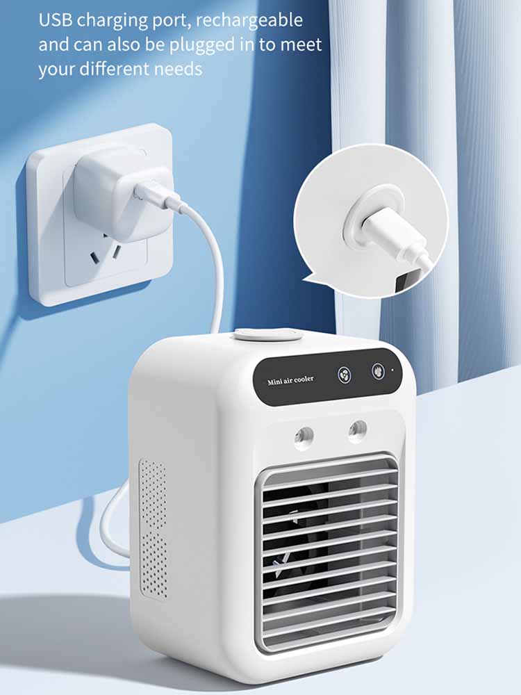 Portable Air Conditioners,3-In-1 Cooling Fan Air Conditioner with 2-Speed,Built-In 1800mah Battery,Air Cooler for Home&Outdoor