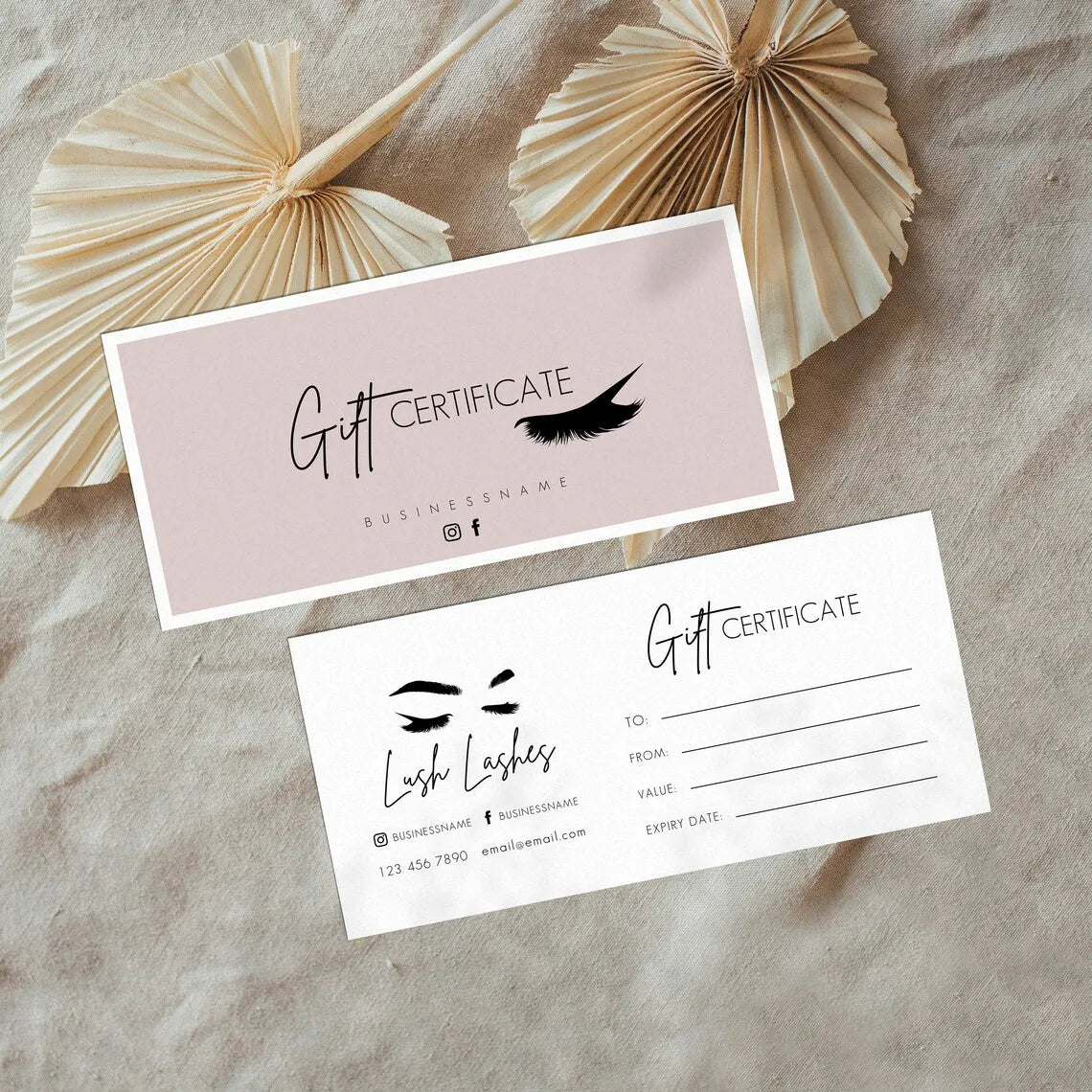 Beauty Spa Gift Coupon Cards Editable Gift Voucher Template Printable Gift DIY Voucher Certificate Modern Gift Card for Business