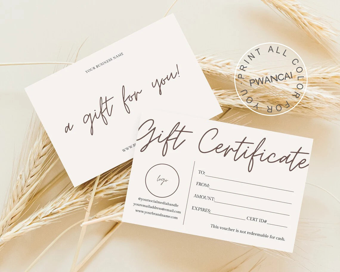 Beauty Spa Gift Coupon Cards Editable Gift Voucher Template Printable Gift DIY Voucher Certificate Modern Gift Card for Business