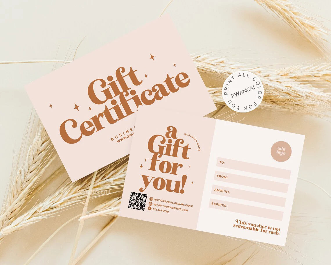 Beauty Spa Gift Coupon Cards Editable Gift Voucher Template Printable Gift DIY Voucher Certificate Modern Gift Card for Business