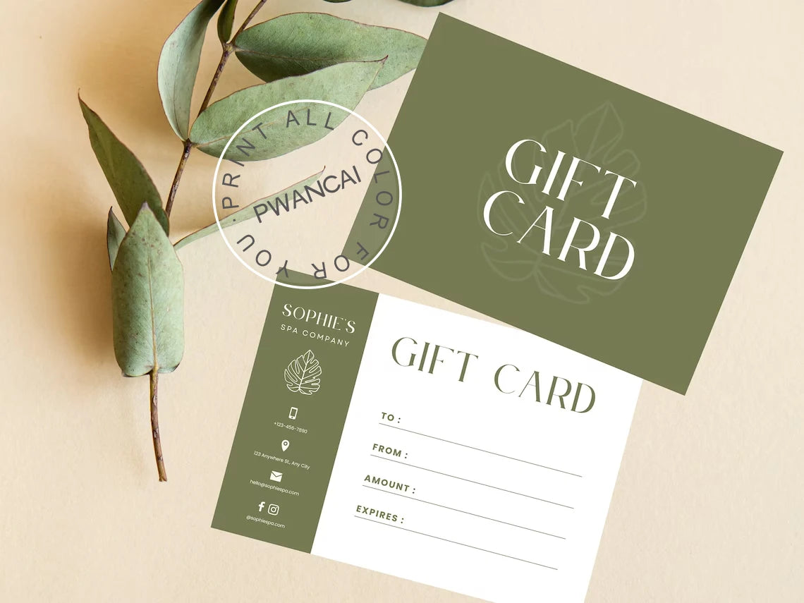 Beauty Spa Gift Coupon Cards Editable Gift Voucher Template Printable Gift DIY Voucher Certificate Modern Gift Card for Business