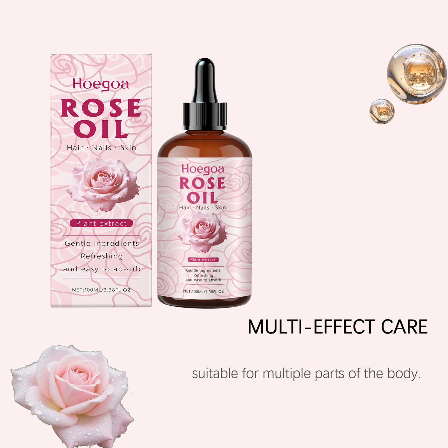 Rose Oil Face Anti Aging Brightening Lasting Hydration Nourishment Firm Aromatherapy Facial Serum Reveal Radiance Body Skin Care