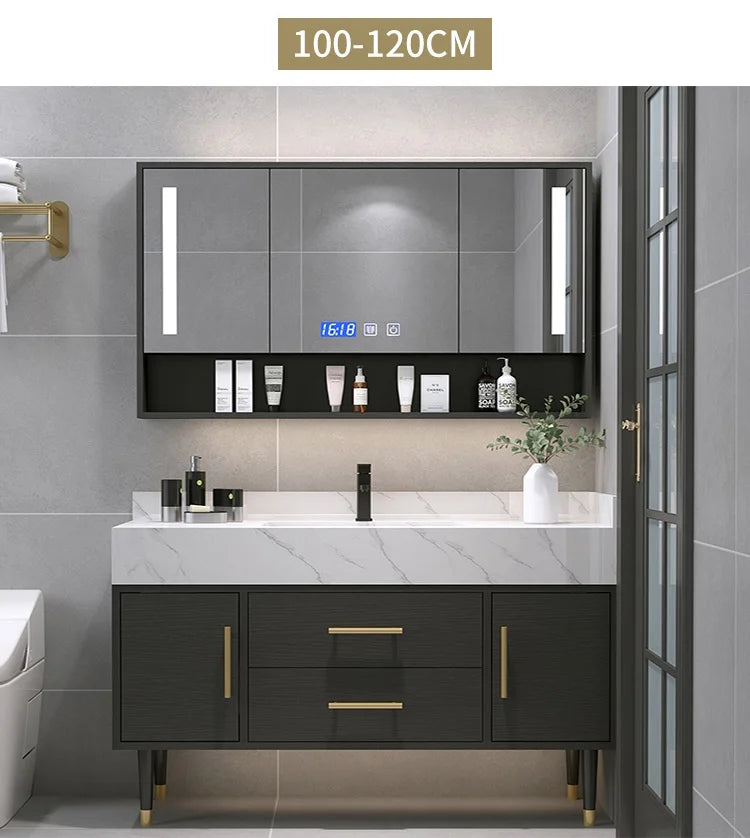 Bathroom Cabinet Washbasin Bathroom Combination Simple Household Toilet Furniture Solidbathroom Modern Vanity With Sink 24