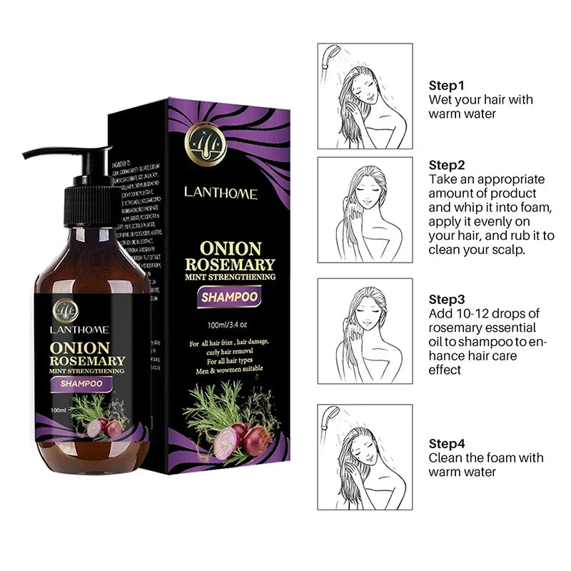 Hair Growth Thickening Shampoo Hair Growth Deep Cleansing Volumizing Shampoo Rosemary Onion Shampoo Hair Thickening Care Product