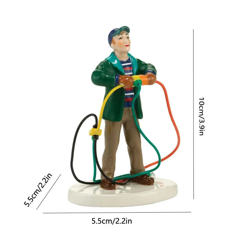 LED Christmas Music Popcorn House Xmas Decoration Scene Village Rotating Statue Christmas Home Desktop Decor Christmas Kid Gift