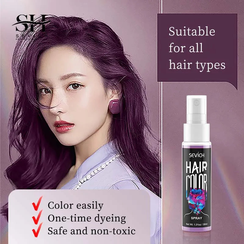 Hair Color Spray Hairs Dyed Hair Colour Styling Product Long Lasting Dye for Hair Beards Coloring Temporary Hair Colour Cream