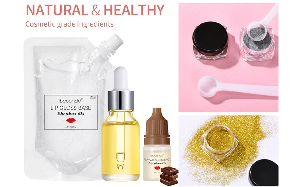 Moisturizing Lip Gloss Diy Kit Clear Lipgloss Base Gel Glitter Lips Makeup Handmade Cosmetic Lip Gloss Making Kit Gift Creative