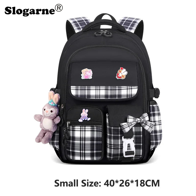Primary School Schoolbag Bow Large Capacity Children's Schoolbag Shoulder Bag Girls Burden Reduction Spine Protection Backpacks