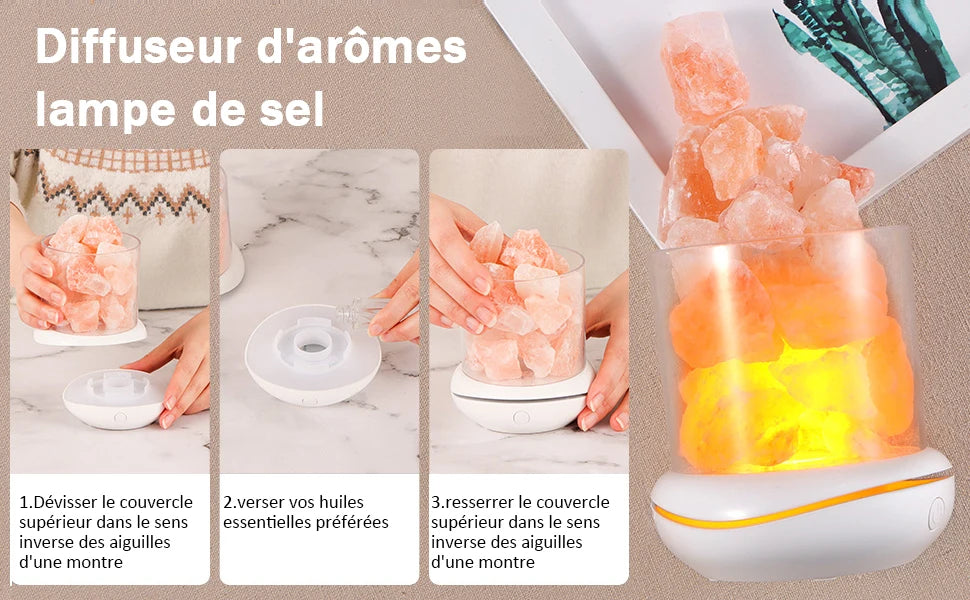 Aroma lamps Natural Himalayan Salt Lamp USB Pink Salt Rocks Lamp Multi-Color Romantic Night Light for Original Birthday Gifts