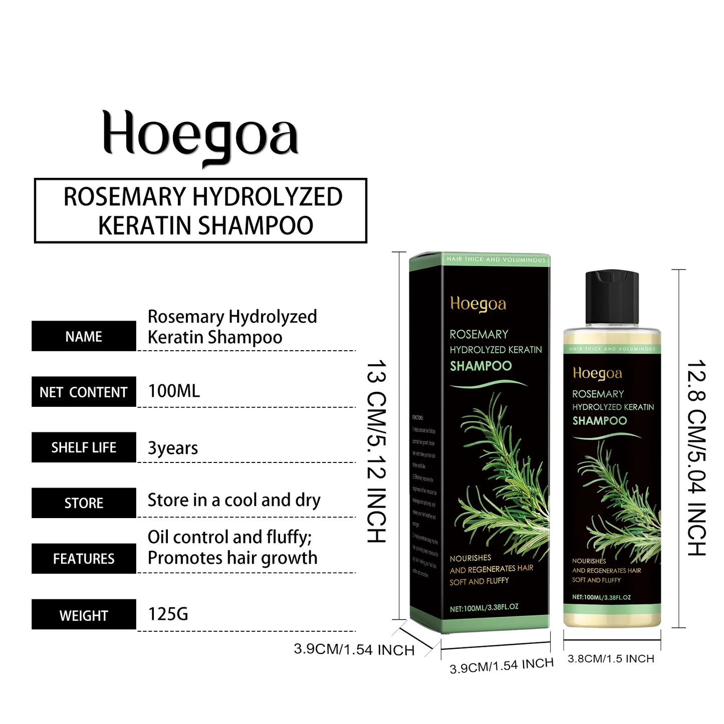 Rosemary Oil Hair Growth Shampoo Organic Thickening for Thinning Hair & Hair Loss Volumizing Natural Shampoo for Men and Women