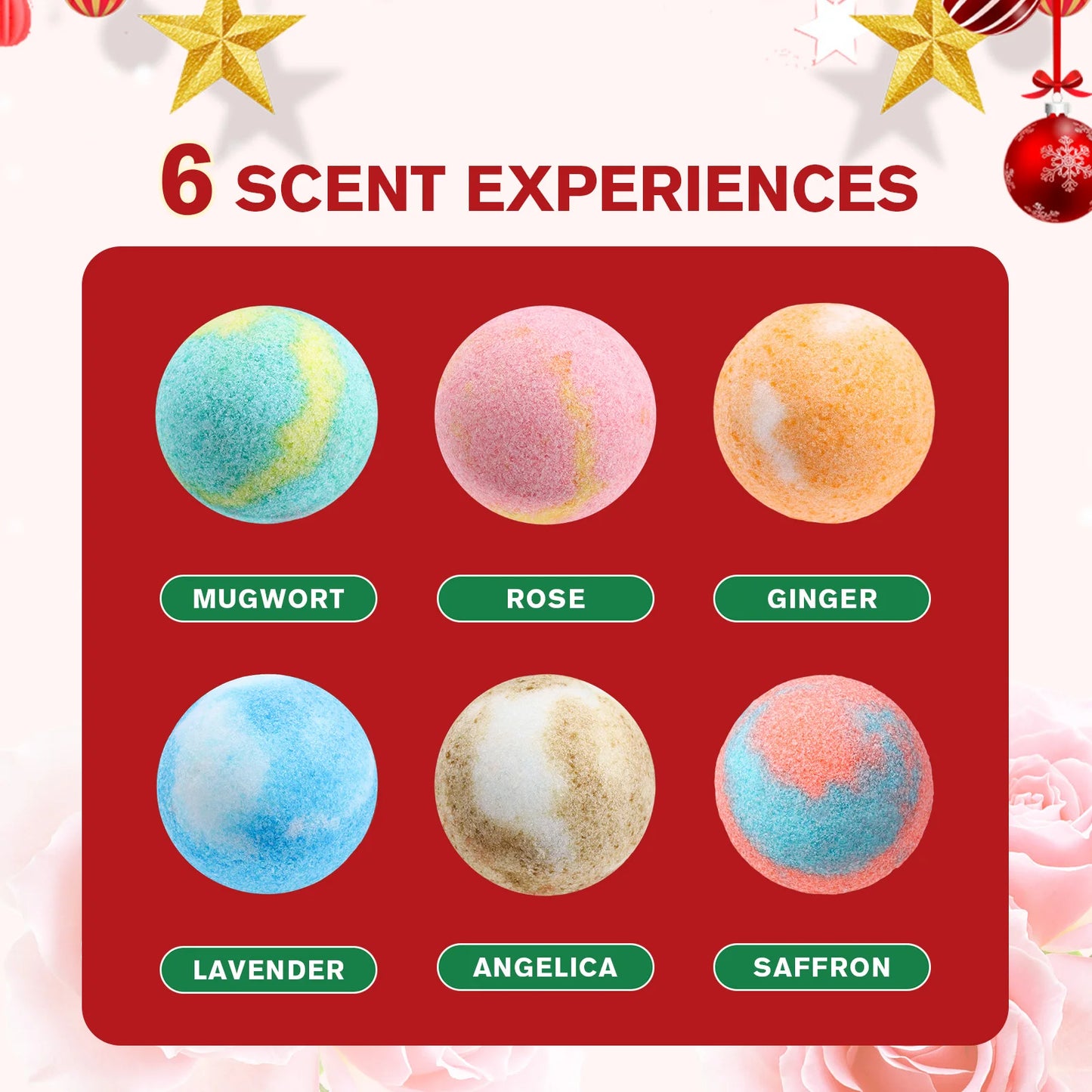 12 Pcs Christmas Bath Sea Salt Bath Softening Keratin Remove Dead Skin for Foot Spa Relaxing Gift Box for Women Men