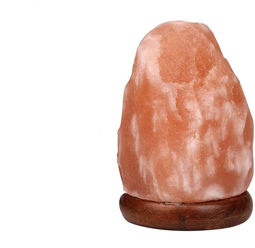 Himalayan Salt Lamp 7 Colors USB Wooden Base Salt Light for Health Salt Night Light Table Lamp for Indoor Bedside Lighting