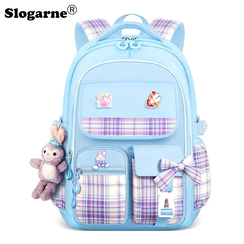 Primary School Schoolbag Bow Large Capacity Children's Schoolbag Shoulder Bag Girls Burden Reduction Spine Protection Backpacks