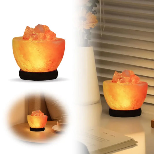 D5 Himalayan Salt Lamp Crystal Salt Rock Light with Base Crystal Salt Light LED Atmosphere Lamp Home Decor Bedroom Decoration