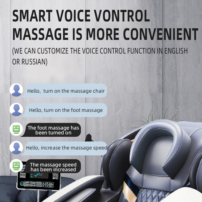 AS-100 Automatic Home Full Body Airbag Kneading  Massag Chair Electric Zero Gravity Massage Chair with Bluetooth Voice Control