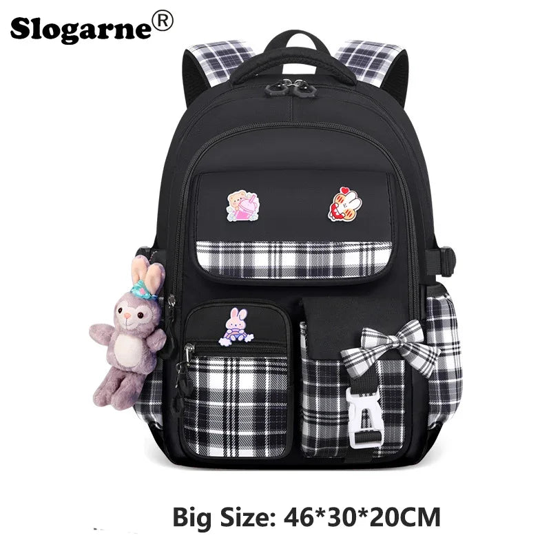 Primary School Schoolbag Bow Large Capacity Children's Schoolbag Shoulder Bag Girls Burden Reduction Spine Protection Backpacks