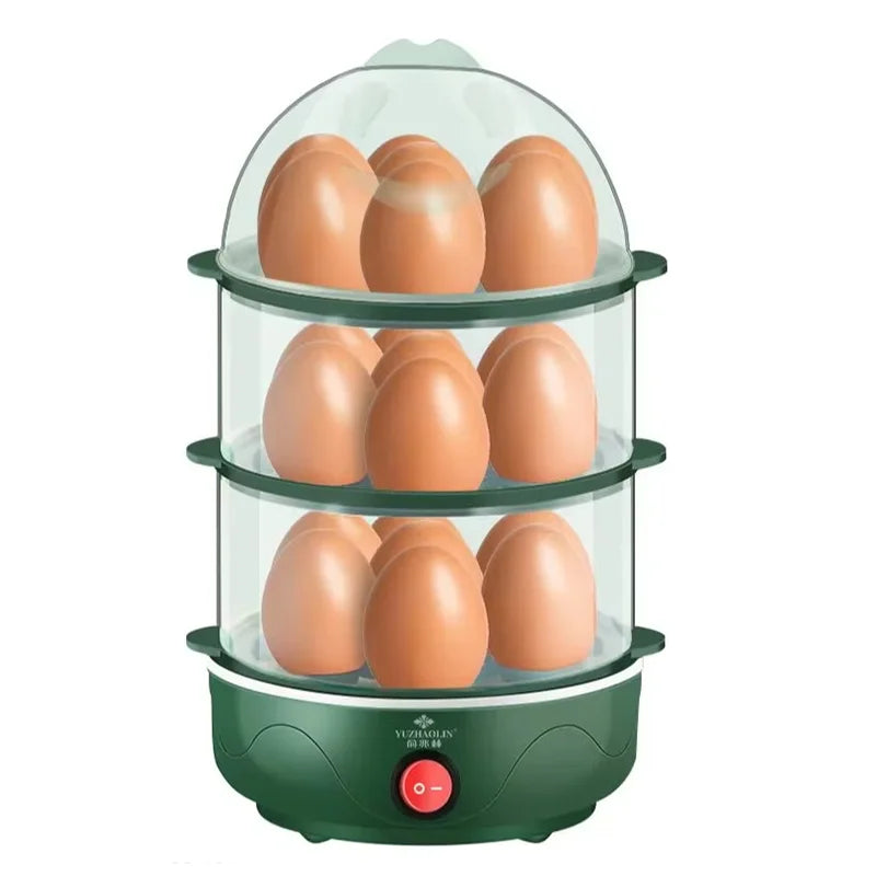 Electric Egg Cooker Double Multifunction Layers Egg Boiler Corn Milk Rapid Breakfast Cooking Egg Steamer Appliances Kitchen